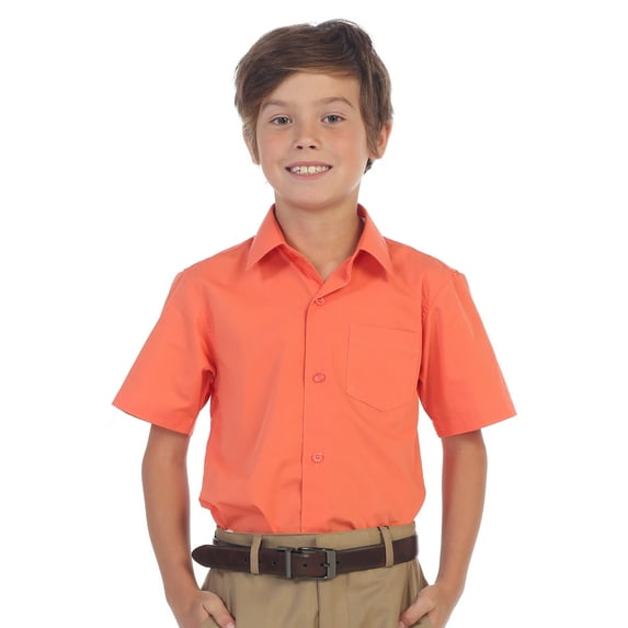 Gioberti Boy's Short Sleeve Solid Dress Shirt