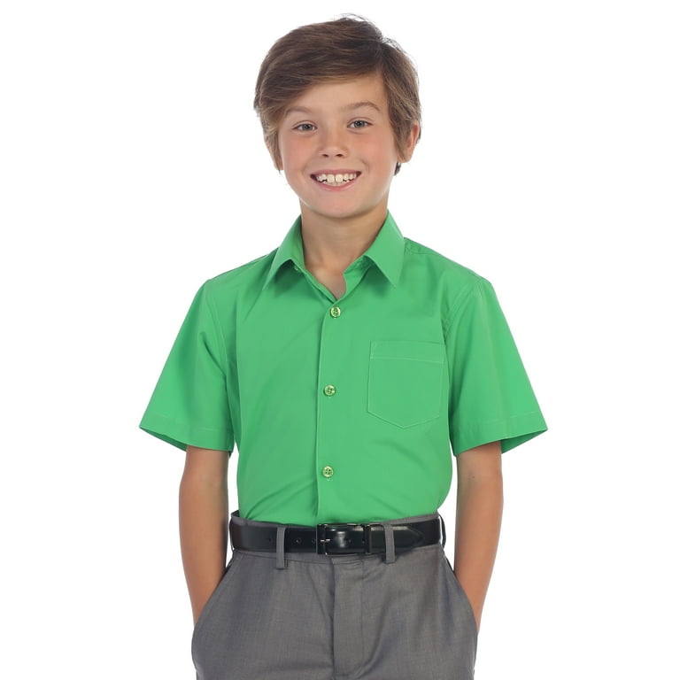Boys green dress shirt sale