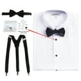 thumbnail image 1 of Gioberti Boy's White Tuxedo Dress Shirt, with Bow Tie and Metal Studs, 1 of 4