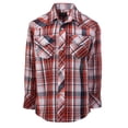 thumbnail image 1 of Gioberti Boys Casual Western Plaid Long Sleeve Pearl Snaps Shirt, 1 of 2