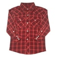 thumbnail image 1 of Gioberti Boys Casual Western Plaid Long Sleeve Pearl Snaps Shirt, 1 of 2