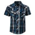 thumbnail image 1 of Gioberti Boys Casual Western Plaid Pearl Snap-on Buttons Short Sleeve Shirt, 1 of 2