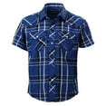thumbnail image 1 of Gioberti Boys Casual Western Plaid Pearl Snap-on Buttons Short Sleeve Shirt, 1 of 3