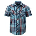 thumbnail image 1 of Gioberti Boys Casual Western Plaid Pearl Snap-on Buttons Short Sleeve Shirt, 1 of 2
