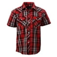 thumbnail image 1 of Gioberti Boys Casual Western Plaid Pearl Snap-on Buttons Short Sleeve Shirt, 1 of 2