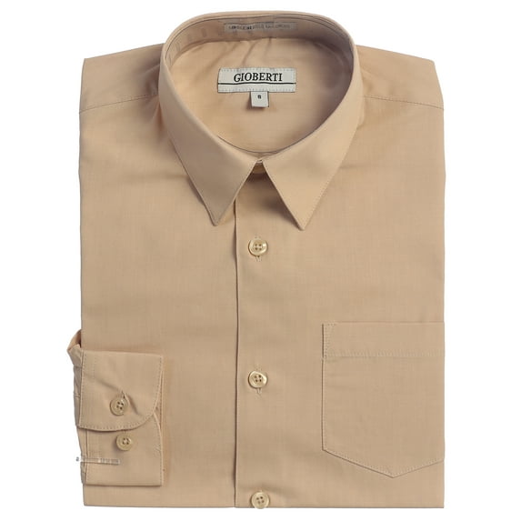Gioberti Boys Long Sleeve Solid Dress Shirt