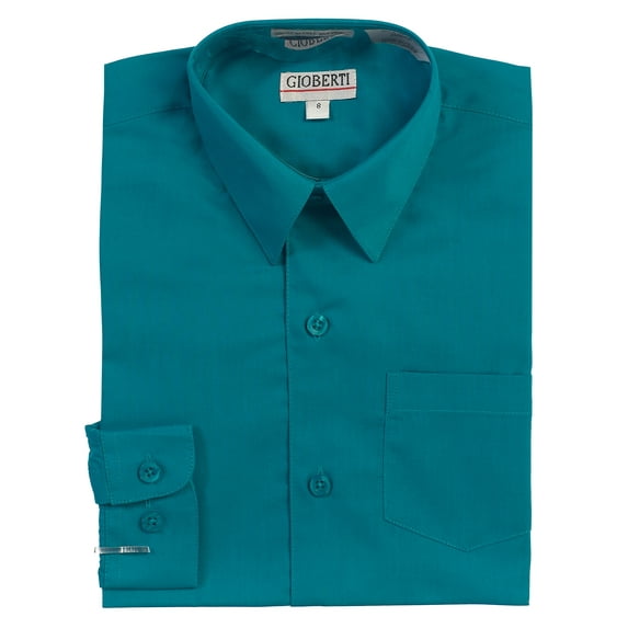 Gioberti Boys Long Sleeve Solid Dress Shirt