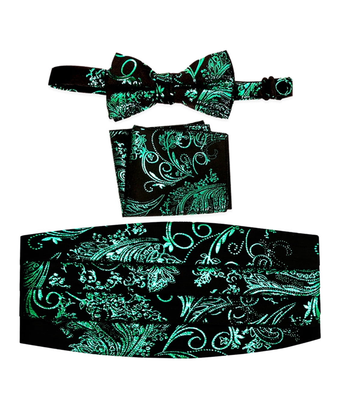 Alizeal Mens Paisley Self Tie Bow Tie E Pocket Square Set - 6