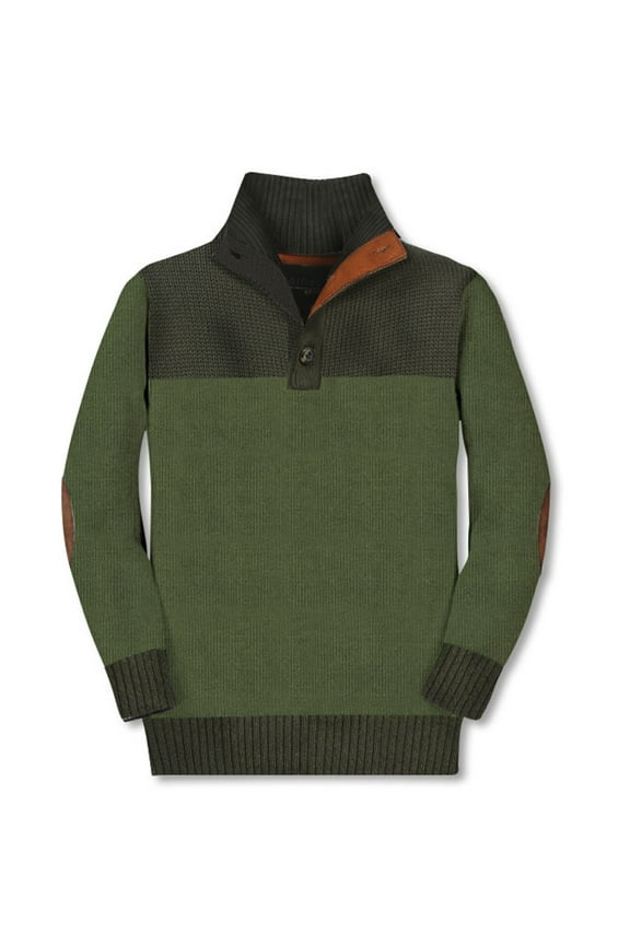 Kids and Boys 100% Cotton Button Down Collar Knitted Pullover Sweater