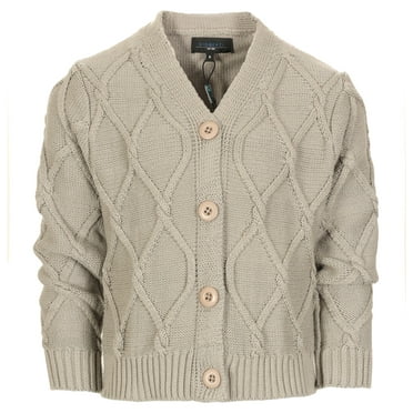 Gioberti Kids and Boys 100% Cotton Knitted V-Neck Button Up Cardigan Sweater
