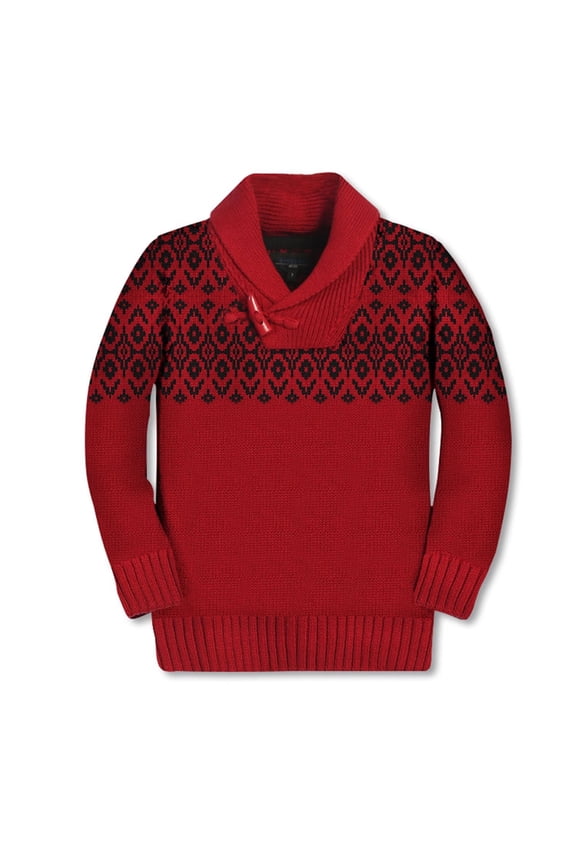 Kids and Boys 100% Cotton Pullover Knitted Sweater with Toggle Button Closure