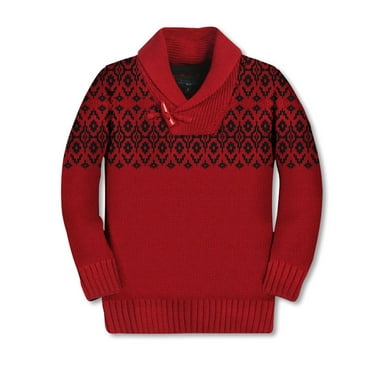 Gioberti Kids and Boys 100% Cotton Pullover Knitted Sweater with Toggle Button Closure