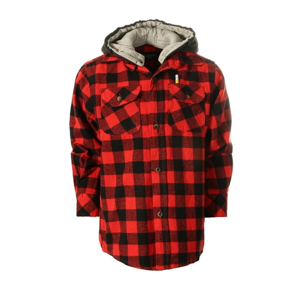 Gioberti Kids and Boys 100% Cotton Removable Hoodie Plaid Checkered Flannel Shirt