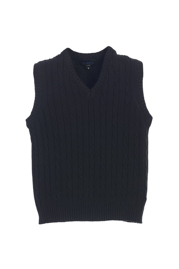 Boy's 100% Cotton Soft V-Neck Cable Knit Sweater Vest