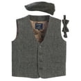 thumbnail image 1 of Gioberti Kids and Boys 3pc Tweed Vest with Matching Cap and Bow Tie, 1 of 6