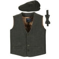thumbnail image 1 of Gioberti Kids and Boys 3pc Tweed Vest with Matching Cap and Bow Tie, 1 of 6