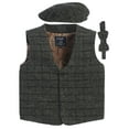 thumbnail image 1 of Gioberti Kids and Boys 3pc Tweed Vest with Matching Cap and Bow Tie, 1 of 6