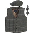 thumbnail image 1 of Gioberti Kids and Boys 3pc Tweed Vest with Matching Cap and Bow Tie, 1 of 6