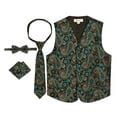 thumbnail image 1 of Gioberti Kids and Boys 4pc Paisley Vest Set - Vest, Bowtie, Tie, Pocket Square, 1 of 5