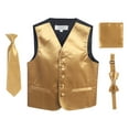 thumbnail image 1 of Gioberti Kids and Boys 4pc Satin Formal Vest Set - Vest, Bowtie, Tie, Pocket Square, 1 of 3