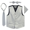 thumbnail image 1 of Gioberti Kids and Boys 4pc Satin Formal Vest Set - Vest, Bowtie, Tie, Pocket Square, 1 of 3