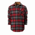 thumbnail image 1 of Gioberti Kids and Boys Brushed Flannel Plaid Checkered Shirt with Corduroy Contrast, 1 of 3