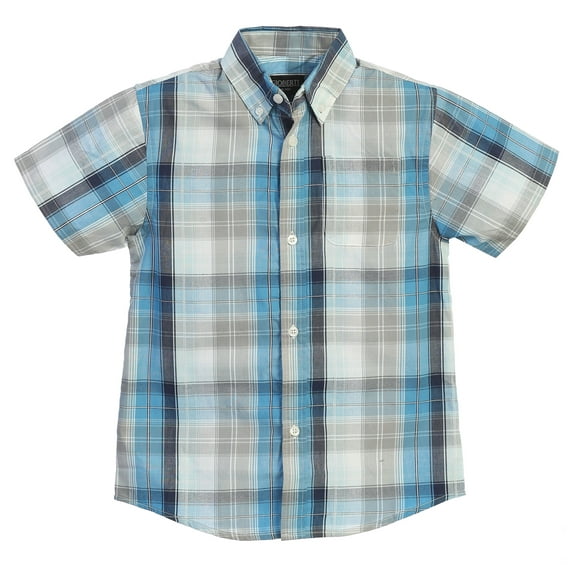 Gioberti Kids and Boys Casual Plaid Checked Short Sleeve Button Down Shirt