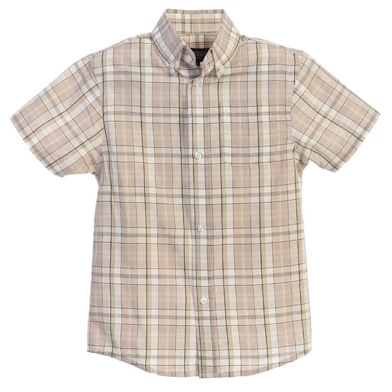 Gioberti Kids and Boys Casual Plaid Checked Short Sleeve Button Down Shirt