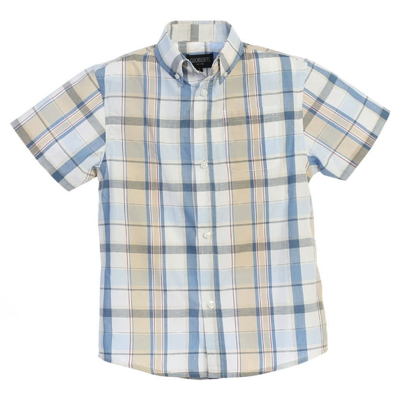 Gioberti Kids and Boys Casual Plaid Checked Short Sleeve Button Down Shirt