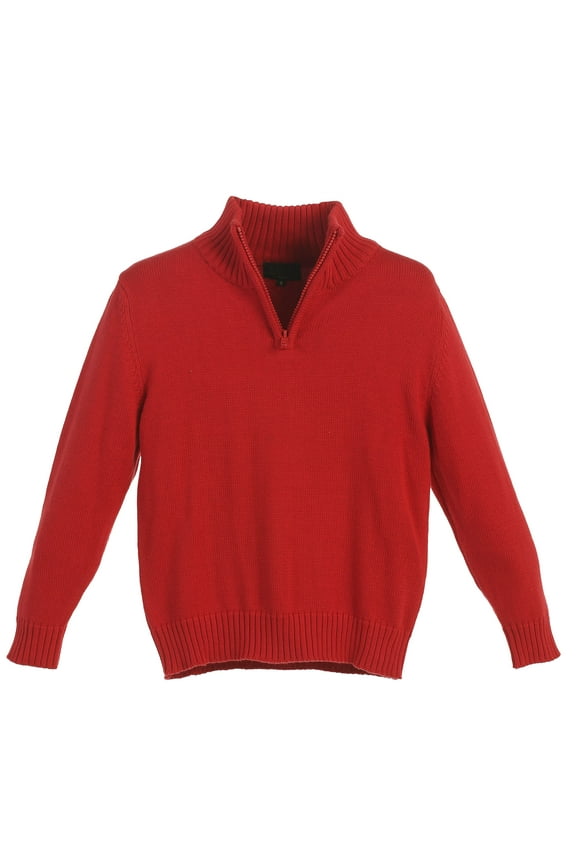 Boy's Knitted Half Zip 100% Cotton Sweater