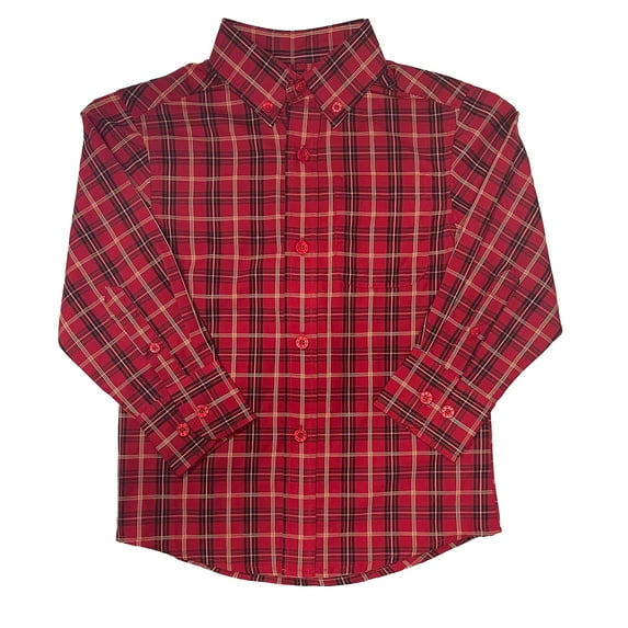 Gioberti Boys Long Sleeve Button Down Plaid Checkered Shirt