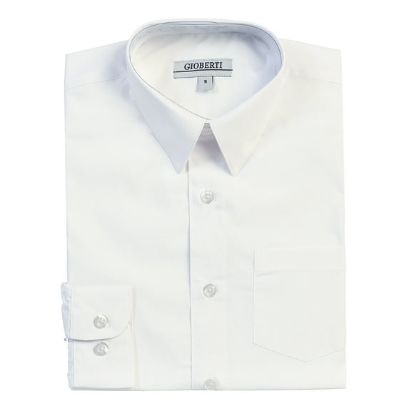 Gioberti Boys Long Sleeve Solid Dress Shirt