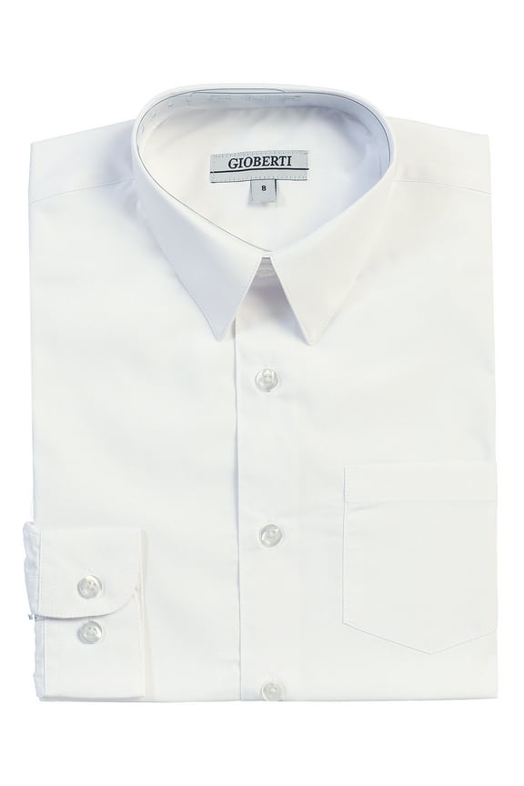 Boys Long Sleeve Solid Dress Shirt