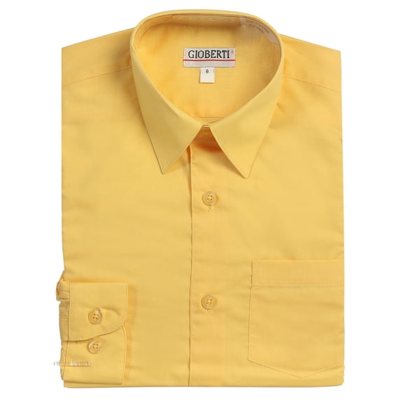 Gioberti Boys Long Sleeve Solid Dress Shirt