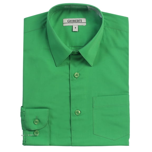 Gioberti Boys Long Sleeve Solid Dress Shirt