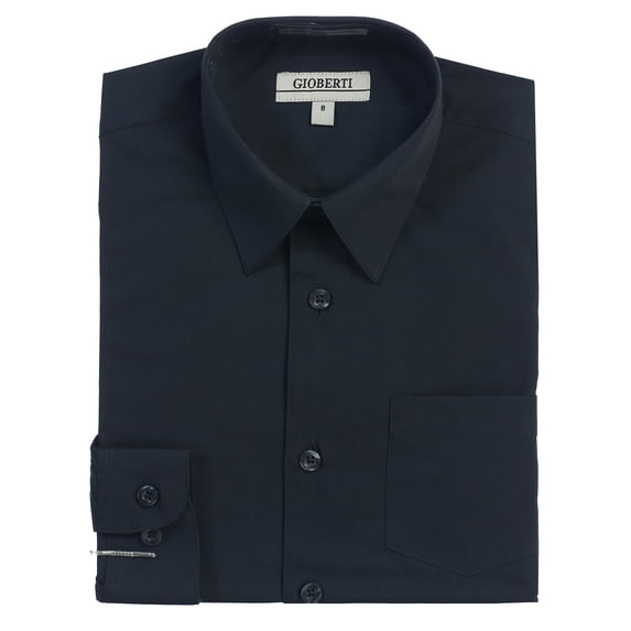 Gioberti Boys Long Sleeve Solid Dress Shirt