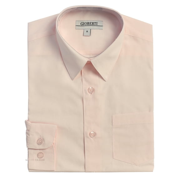 Gioberti Boys Long Sleeve Solid Dress Shirt