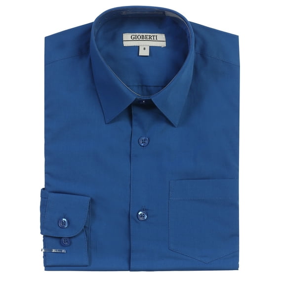 Gioberti Boys Long Sleeve Solid Dress Shirt