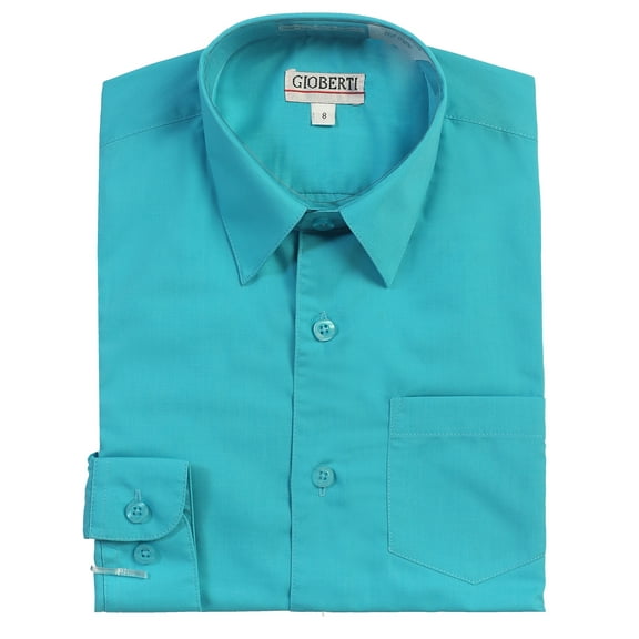 Gioberti Boys Long Sleeve Solid Dress Shirt