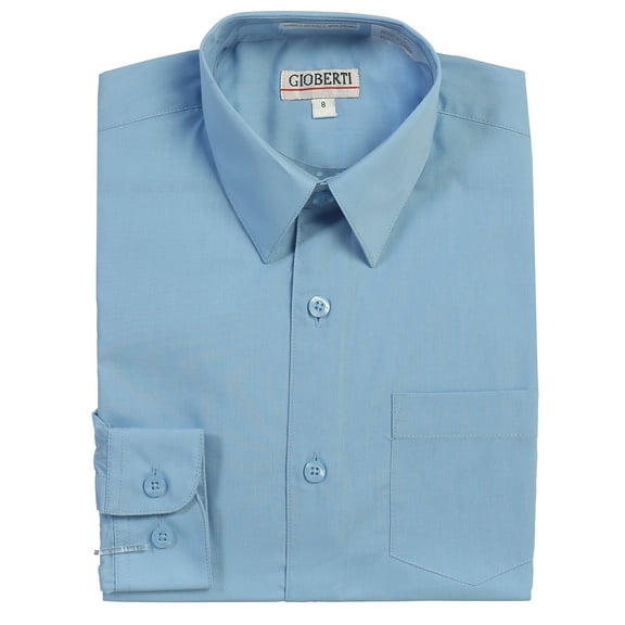 Gioberti Boys Long Sleeve Solid Dress Shirt