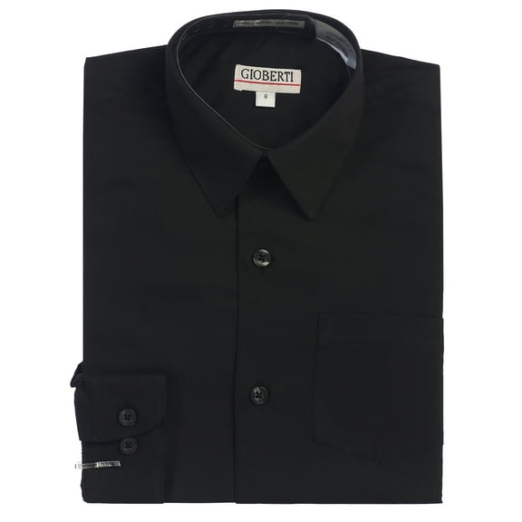 Gioberti Boys Long Sleeve Solid Dress Shirt