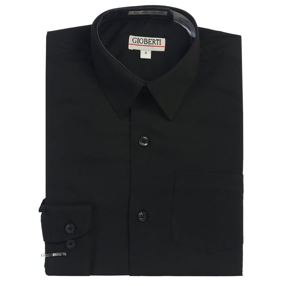 Gioberti Boys Long Sleeve Solid Dress Shirt