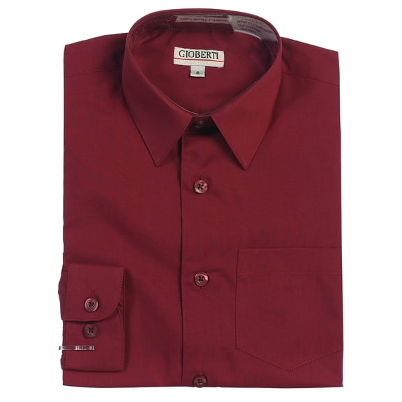 Gioberti Boys Long Sleeve Solid Dress Shirt