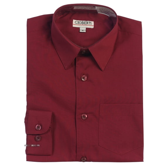 Gioberti Boys Long Sleeve Solid Dress Shirt