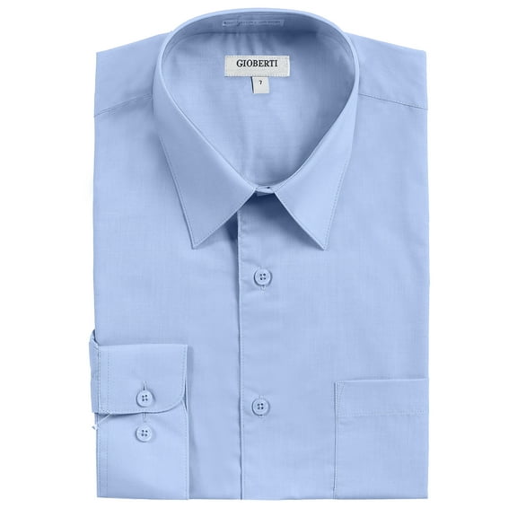 Gioberti Boys Long Sleeve Solid Dress Shirt
