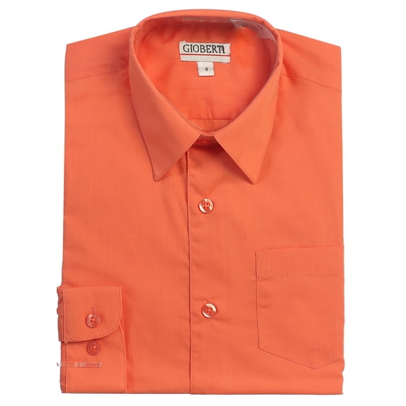Gioberti Boys Long Sleeve Solid Dress Shirt