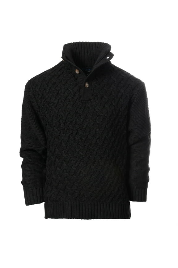 Kids and Boys Mock Neck Pullover Knitted Sweater