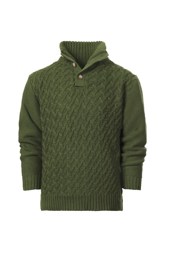 Kids and Boys Mock Neck Pullover Knitted Sweater