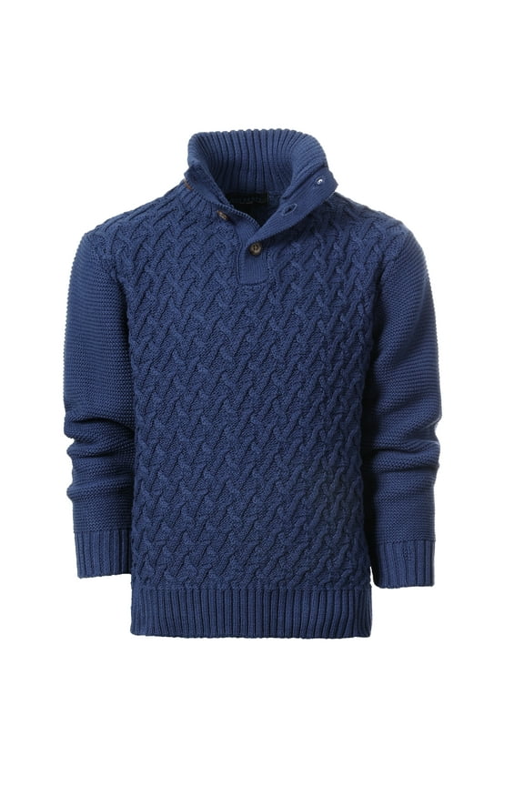 Kids and Boys Mock Neck Pullover Knitted Sweater