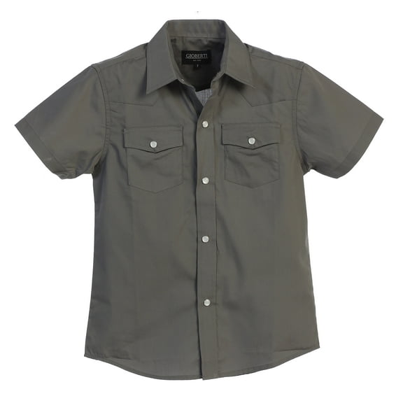 Gioberti Boys Solid Short Sleeve Western Shirt